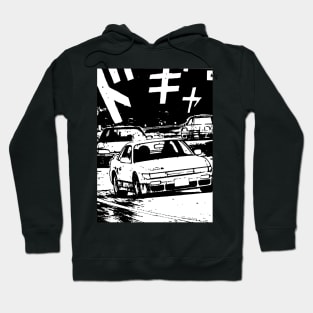 JDM Japanese Drift Racer Drifting Car Anime Manga Eurobeat Intensifies Racing Aesthetic #15 Hoodie